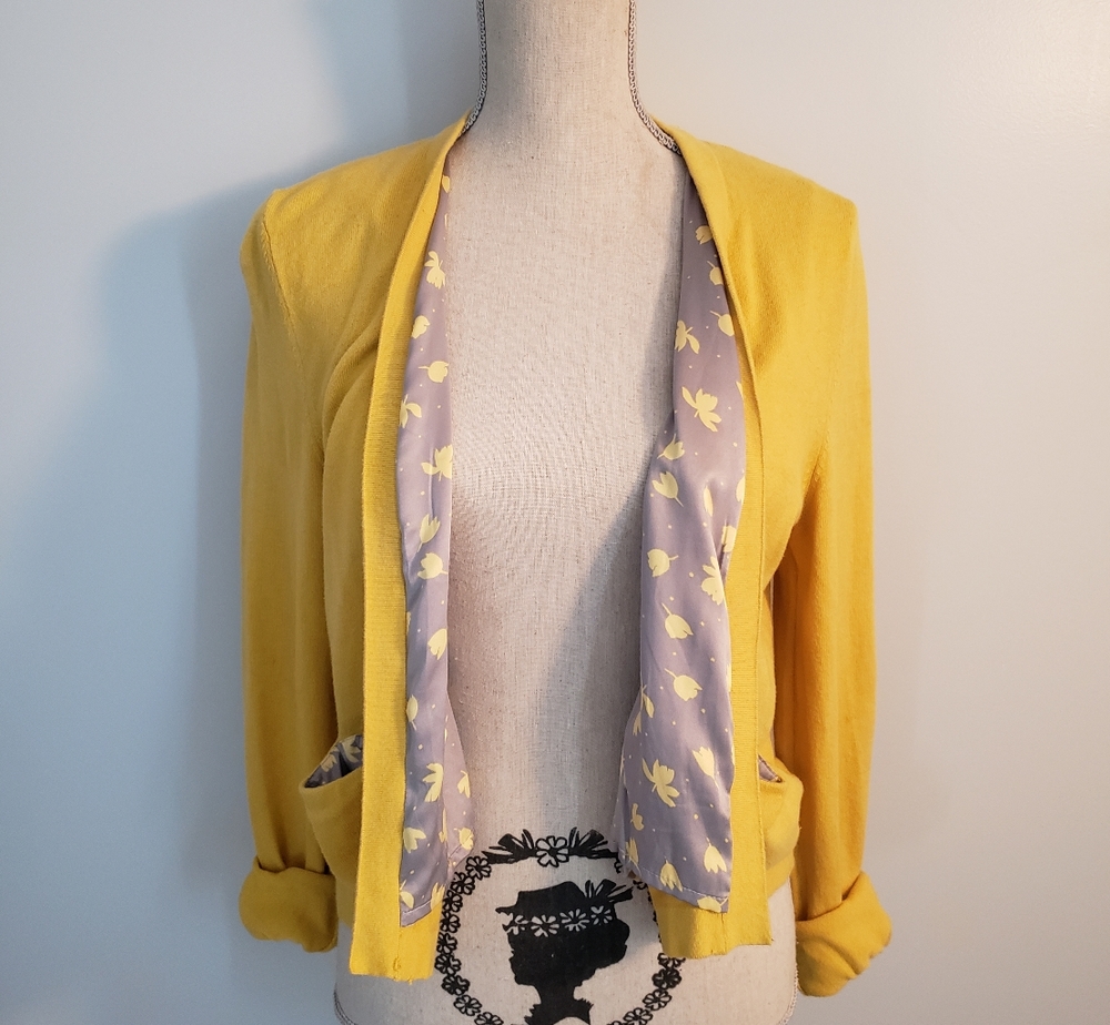 HWR For Anthropologie Open Panel Sweater Cardigan w/ Slide pockets